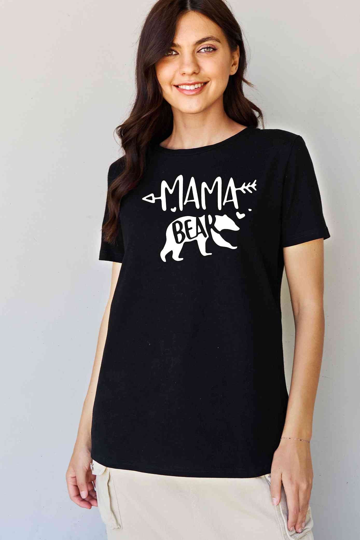 Simply Love Full Size MAMA BEAR Graphic Cotton T-Shirt Women's T-Shirts - Tophatter Daily Deals