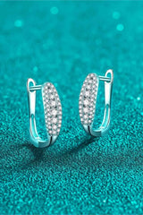 Moissanite Rhodium-Plated Earrings Moissanite - Tophatter Daily Deals