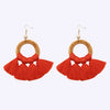 Tassel Cotton Cord Rattan Dangle Earrings Earrings - Tophatter Daily Deals