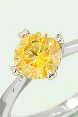 1 Carat Moissanite 925 Sterling Silver Solitaire Ring Moissanite - Tophatter Daily Deals