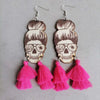 Spider Grandma Tassel Detail Dangle Earrings Hot Pink One Size Earrings - Tophatter Daily Deals