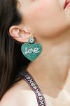 LOVE Beaded Heart Earrings Earrings - Tophatter Daily Deals