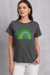 HAPPY ST. PATRICK'S DAY Round Neck T-Shirt Charcoal Women's T-Shirts - Tophatter Daily Deals