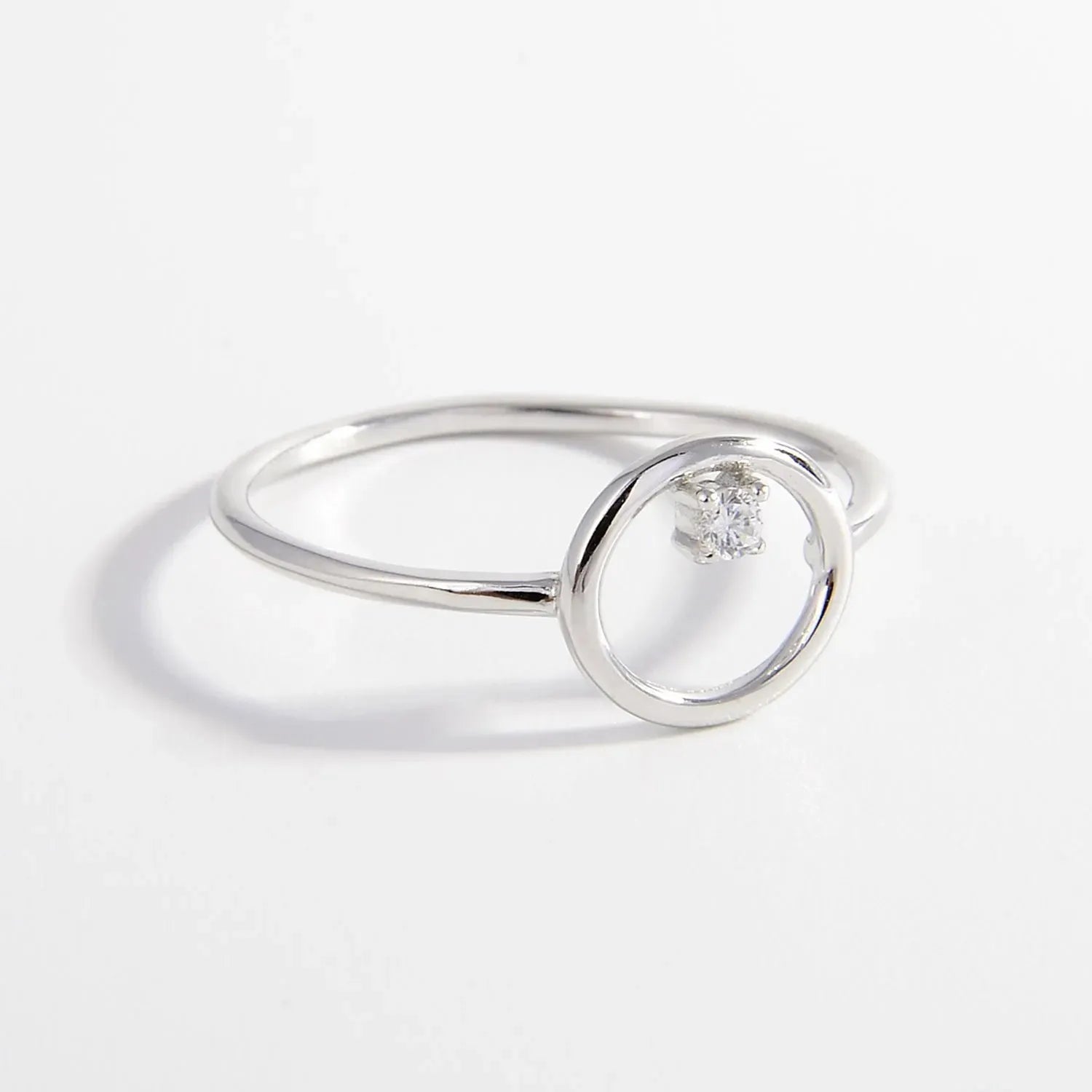 Zircon Circle 925 Sterling Silver Ring Rings - Tophatter Daily Deals
