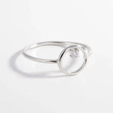 Zircon Circle 925 Sterling Silver Ring Rings - Tophatter Daily Deals