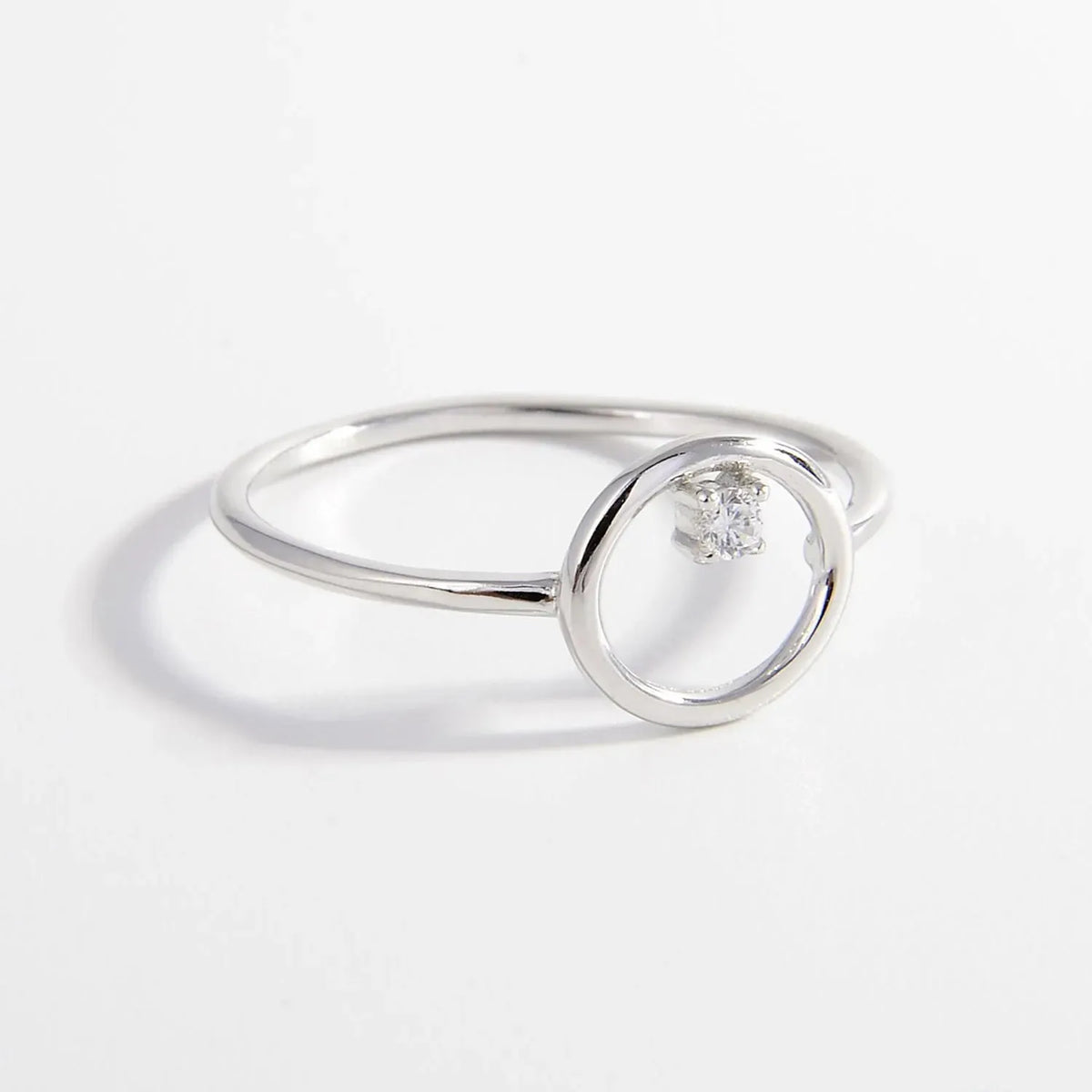 Zircon Circle 925 Sterling Silver Ring Rings - Tophatter Daily Deals