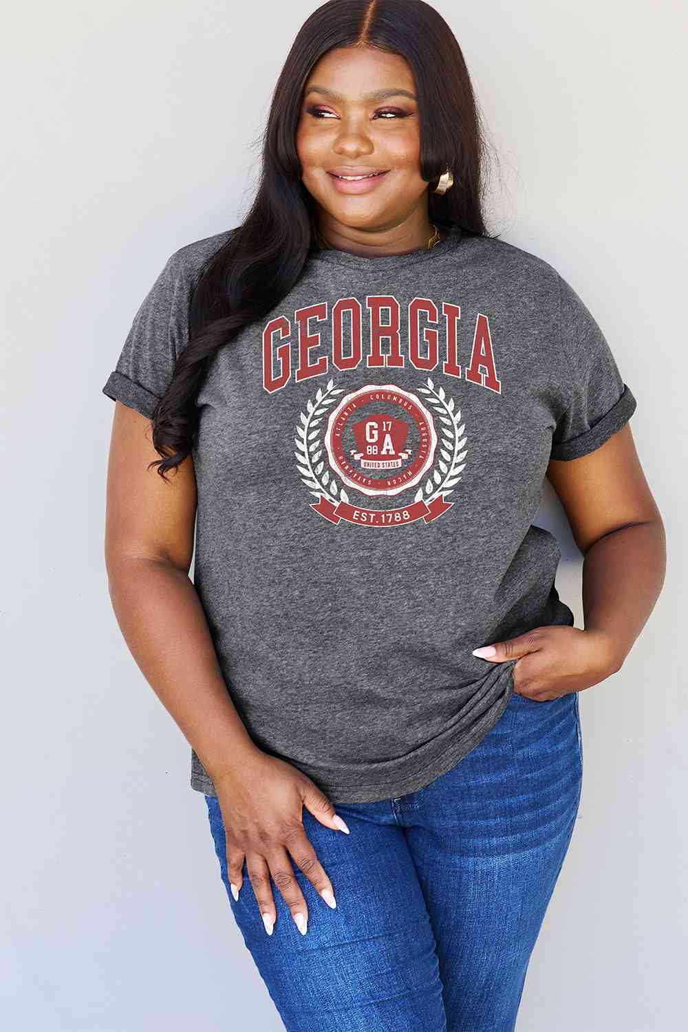 Simply Love Full Size GEORGIA Graphic T-Shirt Women's T-Shirts - Tophatter Daily Deals