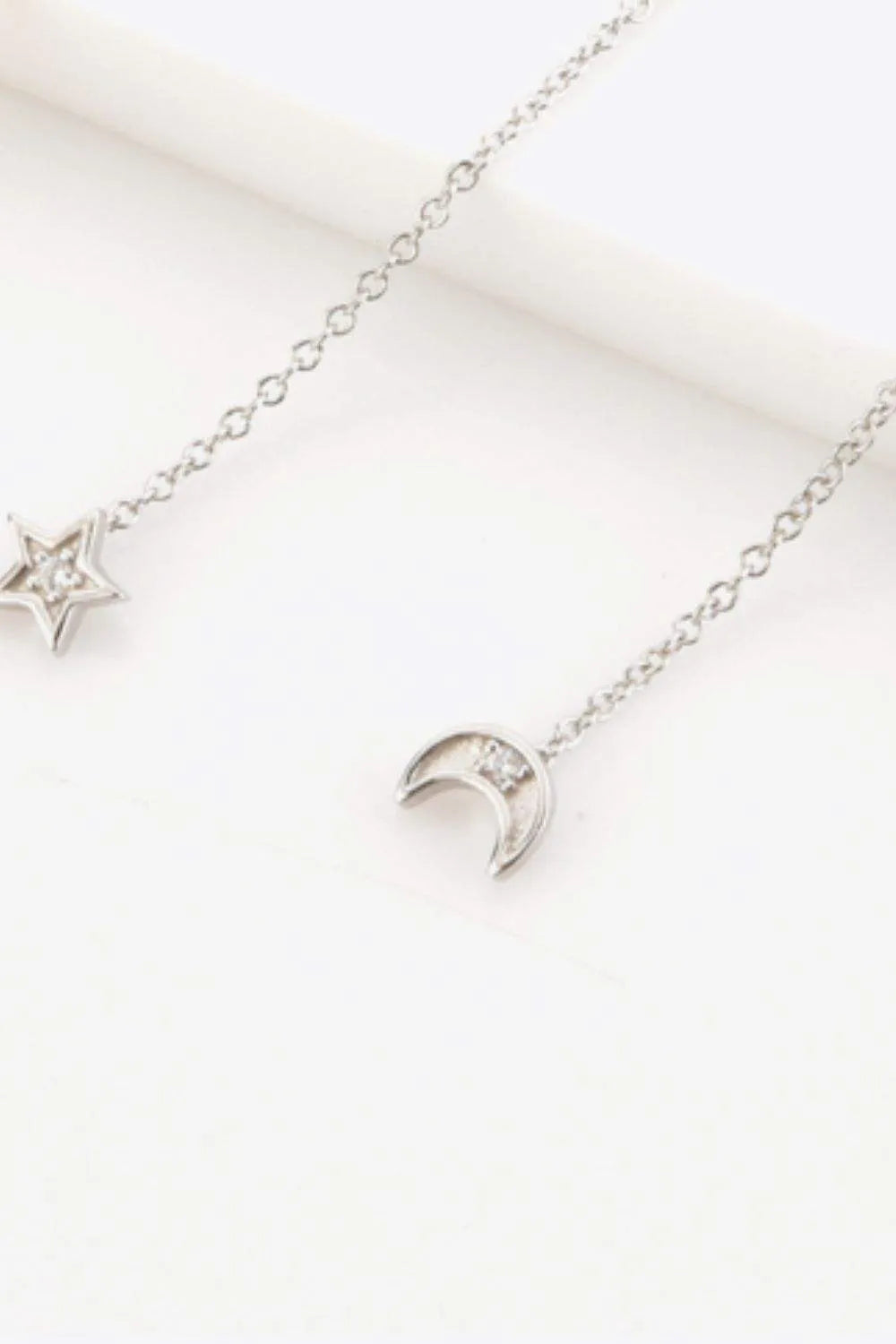 Star and Moon Inlaid Zircon Mismatched Earrings Earrings - Tophatter Daily Deals