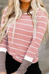 Striped Round Neck Long Sleeve T-Shirt Women's T-Shirts - Tophatter Daily Deals