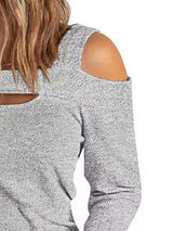 Full Size Cutout Cold Shoulder Blouse Blouses - Tophatter Daily Deals