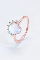 925 Sterling Silver Moonstone Ring Moonstone - Tophatter Daily Deals