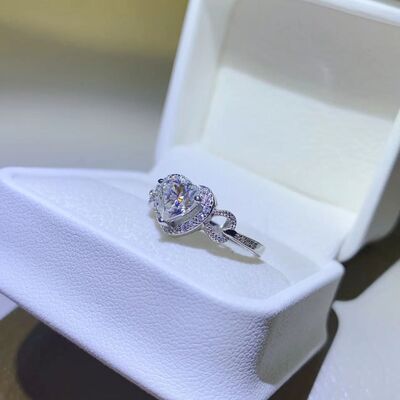 1 Carat Moissanite 925 Sterling Silver Ring Moissanite - Tophatter Daily Deals