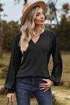 Eyelet Notched Raglan Sleeve T-Shirt Women's T-Shirts - Tophatter Daily Deals