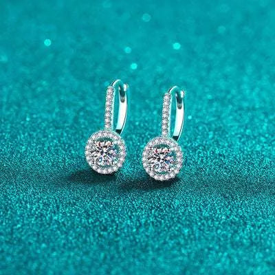 1 Carat Moissanite 925 Sterling Silver Earrings Moissanite - Tophatter Daily Deals