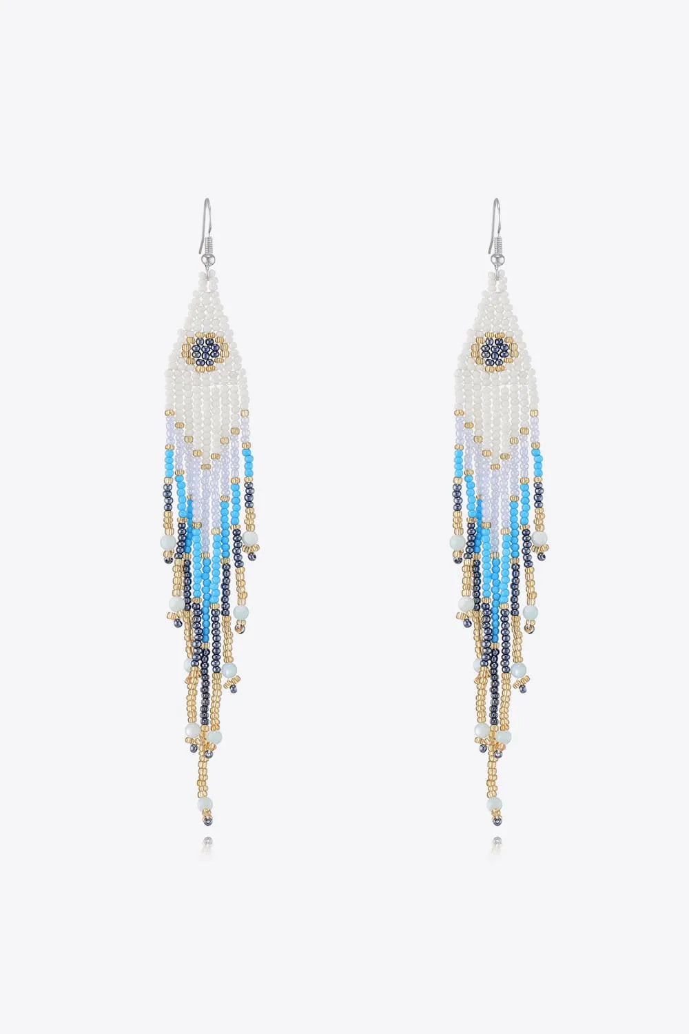 Beaded Dangle Earrings Sky Blue One Size Earrings - Tophatter Daily Deals