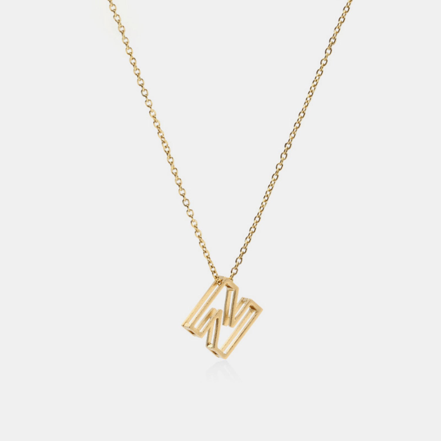 Stainless Steel Letter Pendant Necklace Gold N One Size Necklaces - Tophatter Daily Deals