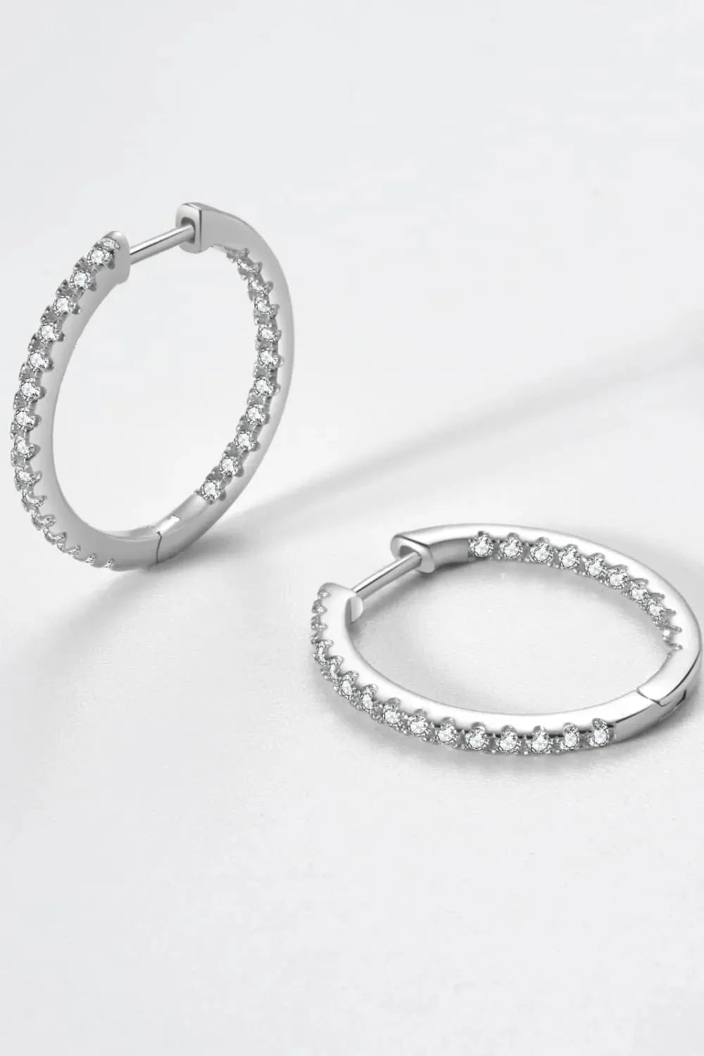 Inlaid Zircon 925 Sterling Silver Huggie Earrings Earrings - Tophatter Daily Deals