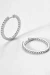Inlaid Zircon 925 Sterling Silver Huggie Earrings Earrings - Tophatter Daily Deals