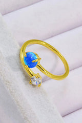 Opal and Zircon Open Ring Opal - Tophatter Daily Deals