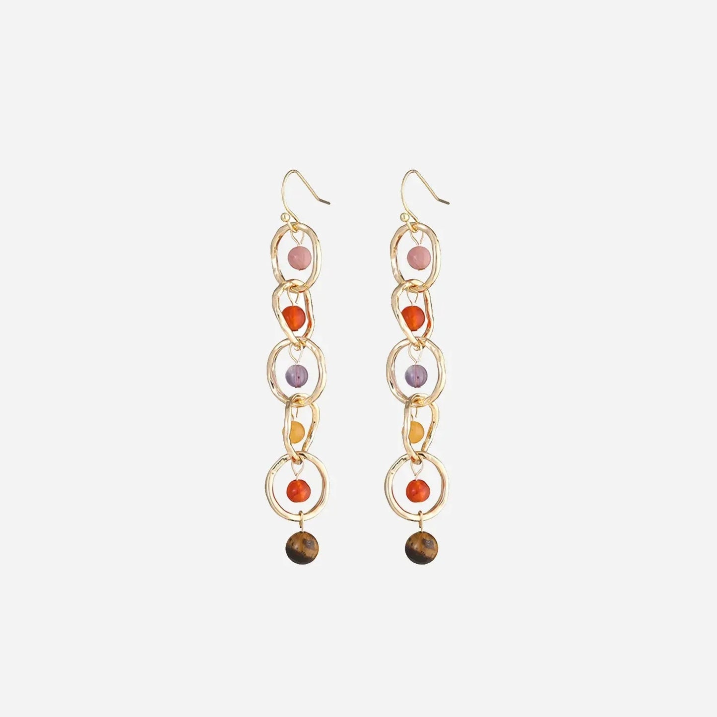 Beaded Alloy Dangle Earrings Deep Red One Size Earrings - Tophatter Daily Deals