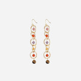 Beaded Alloy Dangle Earrings Deep Red One Size Earrings - Tophatter Daily Deals