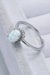 925 Sterling Silver 4-Prong Opal Ring Opal - Tophatter Daily Deals