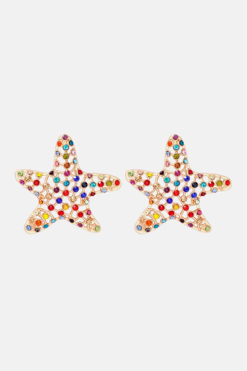Starfish Zinc Alloy Glass Stone Dangle Earrings Multicolor One Size Earrings - Tophatter Daily Deals