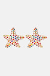 Starfish Zinc Alloy Glass Stone Dangle Earrings Multicolor One Size Earrings - Tophatter Daily Deals