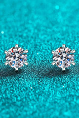 1 Carat Moissanite Rhodium-Plated Stud Earrings Moissanite - Tophatter Daily Deals
