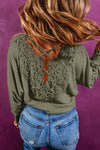 Ribbed Round Neck Long Sleeve Blouse Blouses - Tophatter Daily Deals