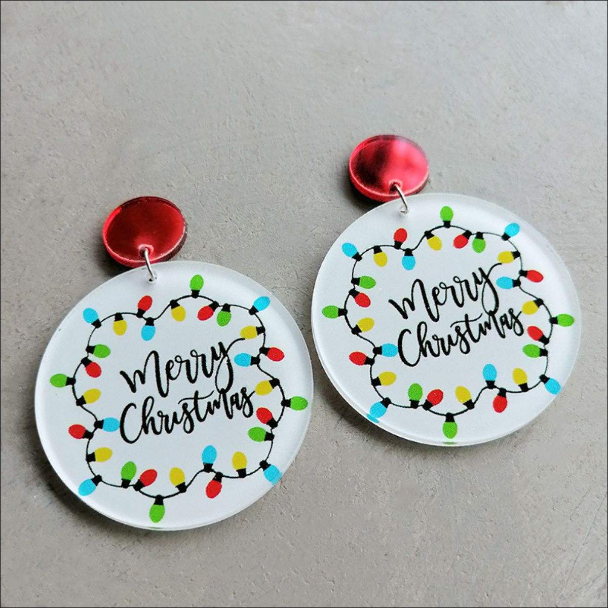 Christmas Themed Acrylic Dangle Earrings Style C One Size Earrings - Tophatter Daily Deals