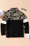 Plus Size Camouflage Color Block Quarter Zip Top Blouses - Tophatter Daily Deals