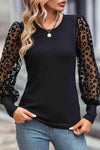 Round Neck Lantern Sleeve Blouse Blouses - Tophatter Daily Deals