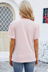 Round Neck Petal Sleeve T-Shirt Women's T-Shirts - Tophatter Daily Deals