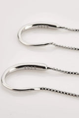 925 Sterling Silver Cross Threader Earrings Earrings - Tophatter Daily Deals