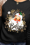 BELIEVE Sequin Long Sleeve Round Neck Blouse Blouses - Tophatter Daily Deals