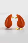 Big Size Water Drop Brass Earrings Terracotta One Size Earrings - Tophatter Daily Deals
