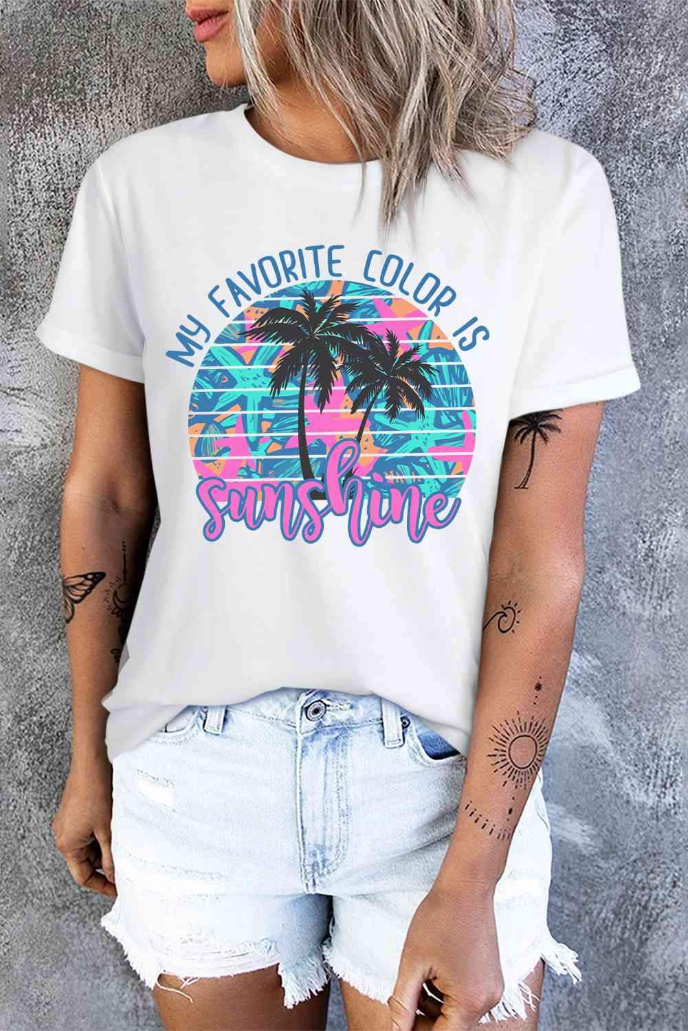 Slogan Graphic Tee Shirt White Women's T-Shirts - Tophatter Daily Deals