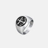 Titanium Steel Anchor Signet Ring Silver Rings - Tophatter Daily Deals