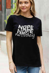 Simply Love Full Size NOPE NOPE NOT TODAY Graphic Cotton Tee Women's T-Shirts - Tophatter Daily Deals