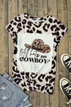 Round Neck Short Sleeve Printed ALL HATS NO COWBOY Graphic Tee - Tophatter Daily Deals