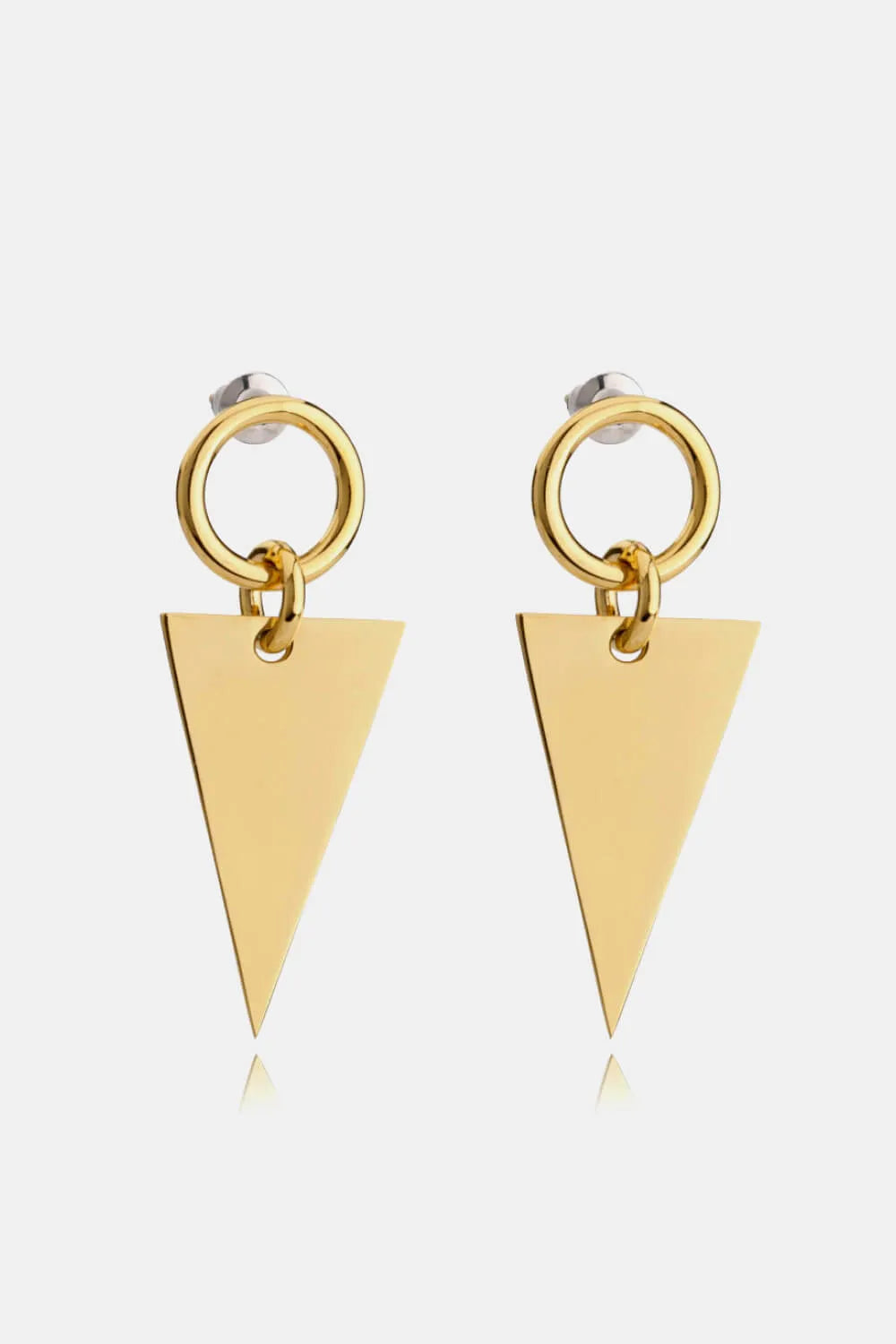 Stainless Steel Triangle Dangle Earrings Gold One Size Earrings - Tophatter Daily Deals