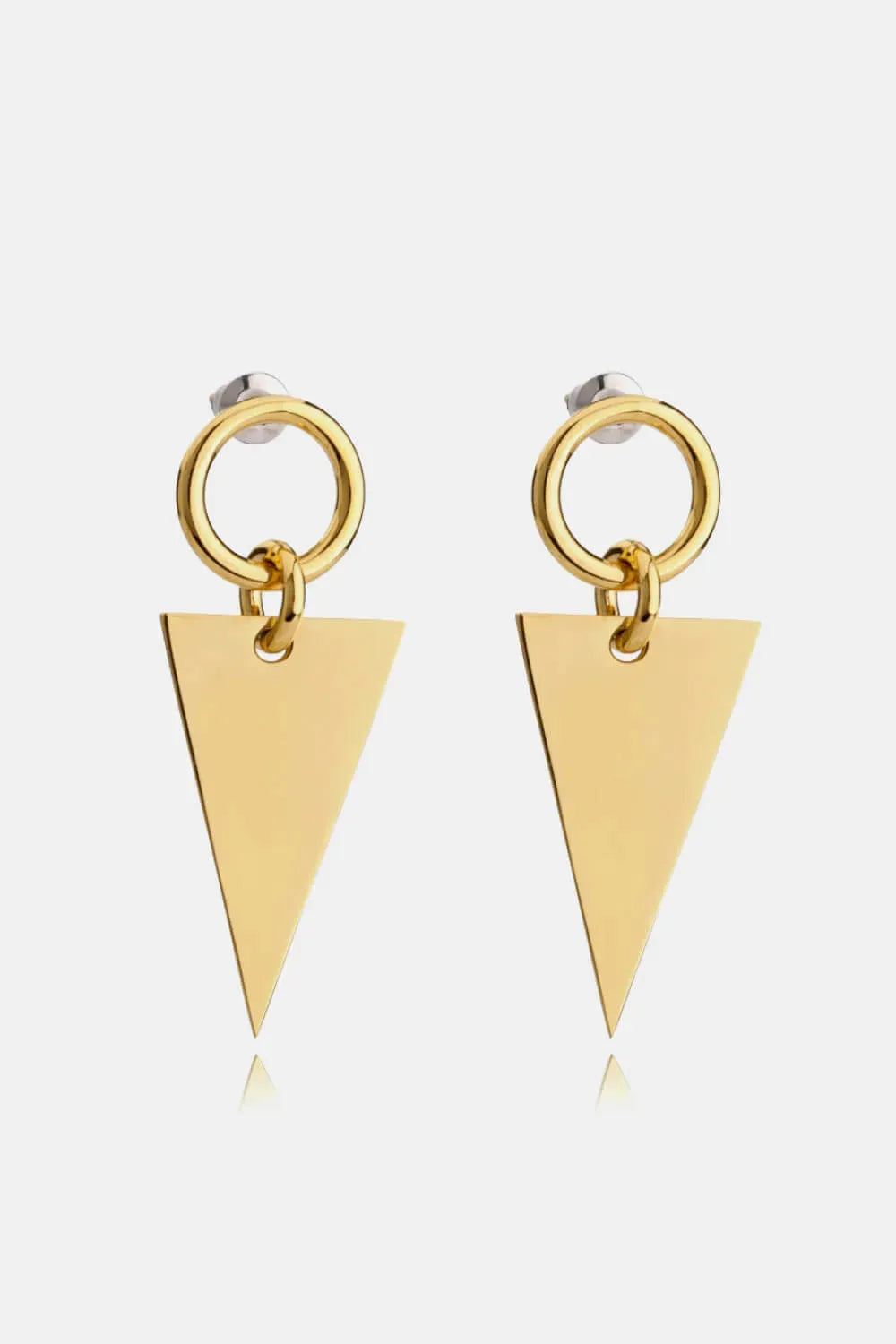 Stainless Steel Triangle Dangle Earrings Gold One Size Earrings - Tophatter Daily Deals