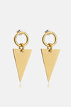 Stainless Steel Triangle Dangle Earrings Gold One Size Earrings - Tophatter Daily Deals