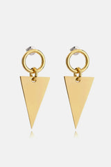 Stainless Steel Triangle Dangle Earrings Gold One Size Earrings - Tophatter Daily Deals