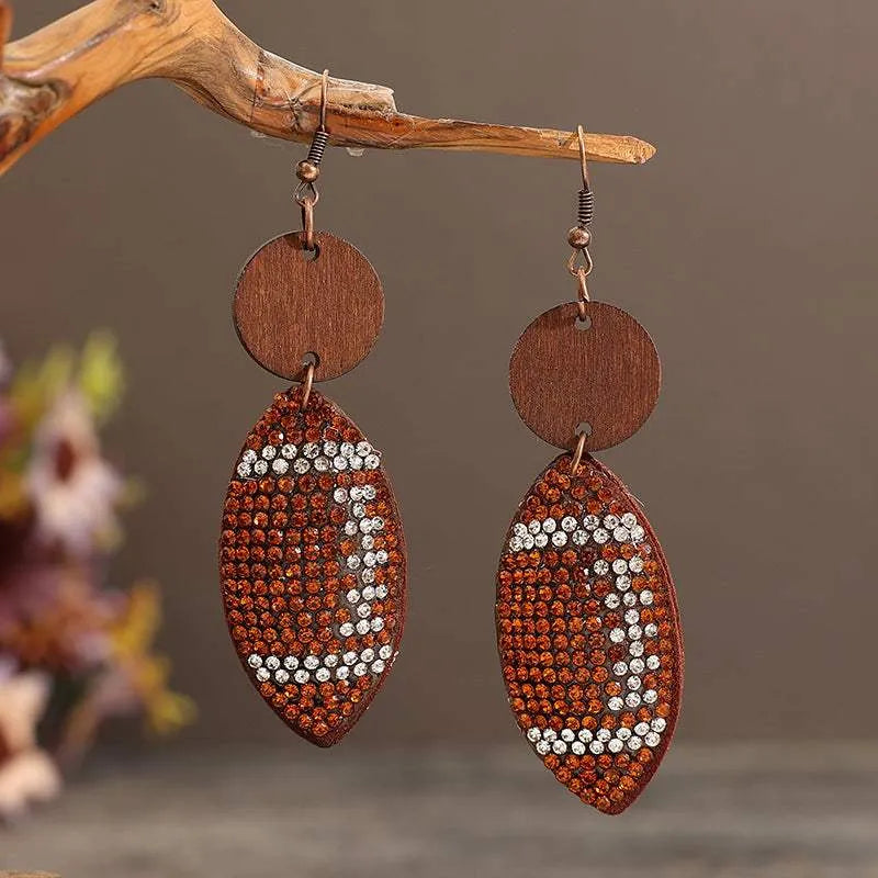 Rhinestone Dangle Earrings Wine One Size Earrings - Tophatter Daily Deals