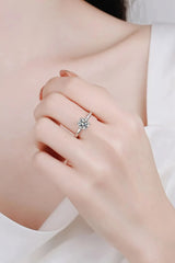 Pleasant Surprise 925 Sterling Silver 1 Carat Moissanite Ring Silver Moissanite - Tophatter Daily Deals