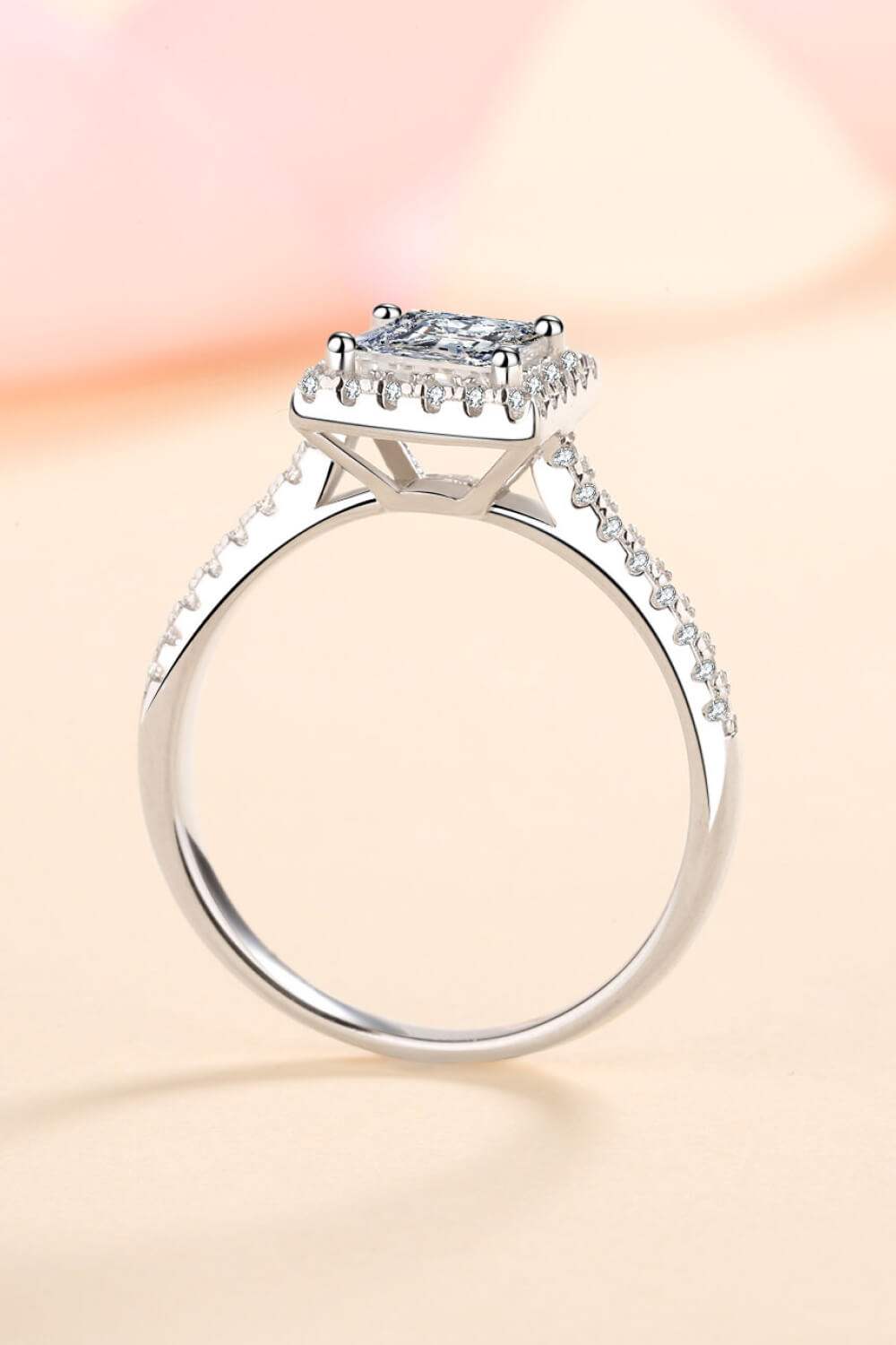 Sterling Silver Square Moissanite Ring Moissanite - Tophatter Daily Deals