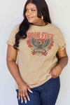 Simply Love Full Size BORN FREE 1976 WORLD TOUR Graphic Cotton T-Shirt Taupe Women's T-Shirts - Tophatter Daily Deals