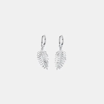 Moissanite Leaf 925 Sterling Silver Earrings Silver One Size Moissanite - Tophatter Daily Deals